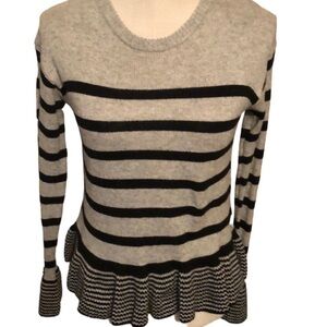 Ella Moss pullover stripe sweater , gray/black. Xs